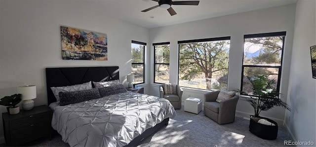 29918 Teal Run, Buena Vista, CO 81211 - bedroom with carpet, multiple windows, and a ceiling fan