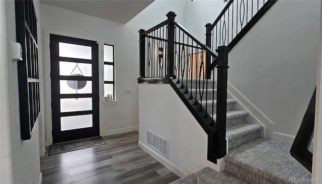 29918 Teal Run, Buena Vista, CO 81211 - entrance foyer featuring wood finished floors, baseboards, and stairs