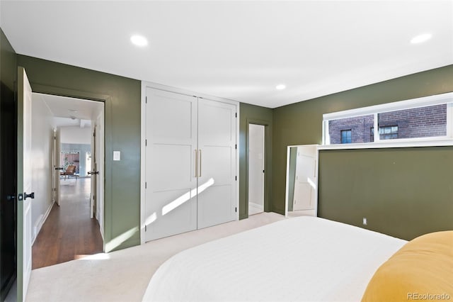 bedroom featuring light hardwood / wood-style floors