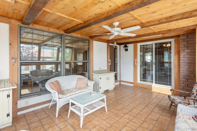 534 Crestone Ave, Salida, CO 81201 - sunroom with beam ceiling and ceiling fan