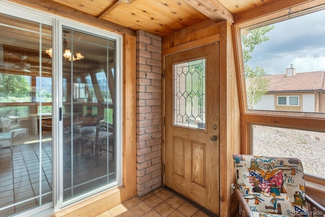 534 Crestone Ave, Salida, CO 81201 - tiled foyer with wood ceiling