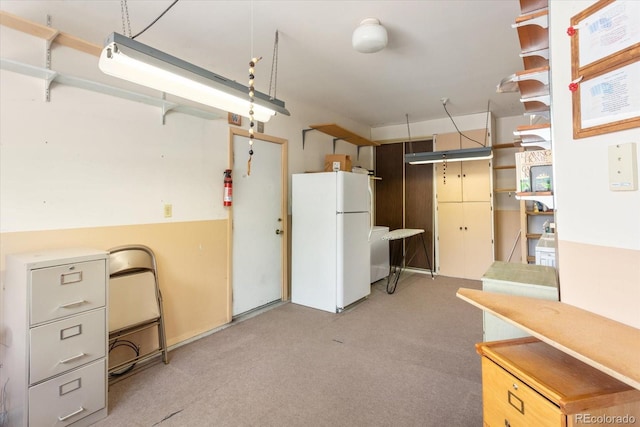 534 Crestone Ave, Salida, CO 81201 - basement featuring freestanding refrigerator and light colored carpet