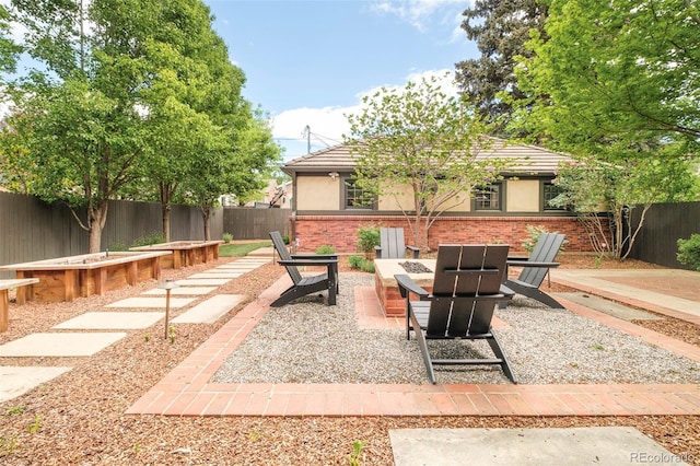 958 S Columbine St, Denver, CO 80209 - fenced backyard featuring a patio area and a fire pit