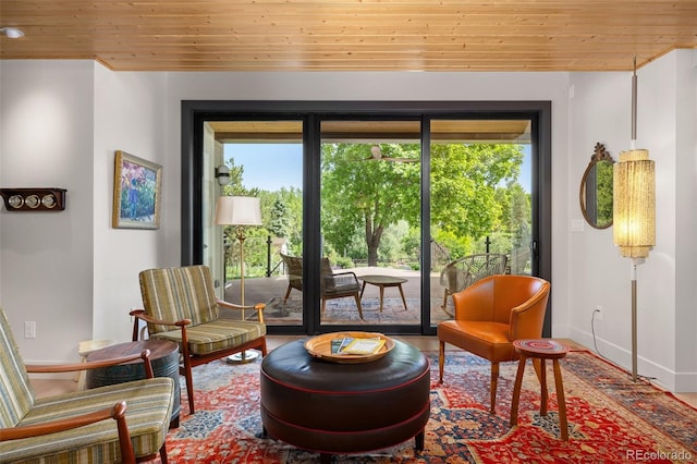 1579 W Costilla Pl, Littleton, CO 80120 - sitting room with wooden ceiling and baseboards