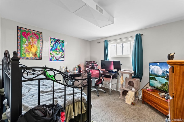 bedroom with carpet and visible vents