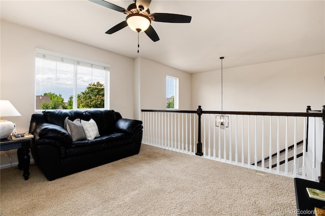 3027 Walnut Grove St, Erie, CO 80516 - living area with ceiling fan and carpet floors