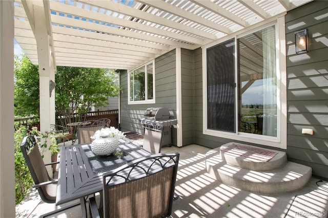 3027 Walnut Grove St, Erie, CO 80516 - view of patio featuring a grill, a pergola, and outdoor dining area