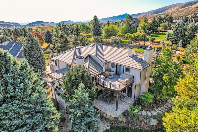 aerial view featuring a mountain view