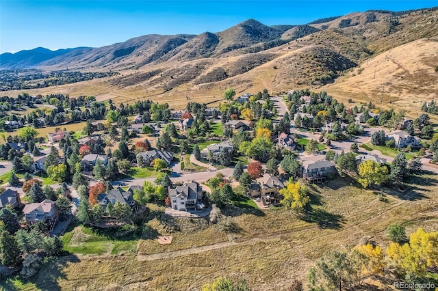 bird's eye view featuring a mountain view