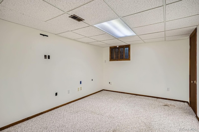 2514 S Elkhart St, Aurora, CO 80014 - finished below grade area with carpet flooring and a drop ceiling