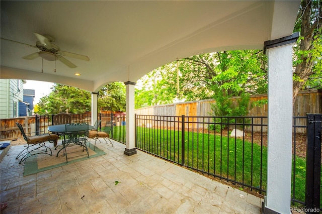9950 Sydney Ln, Highlands Ranch, CO 80130 - view of patio / terrace with outdoor dining space and ceiling fan