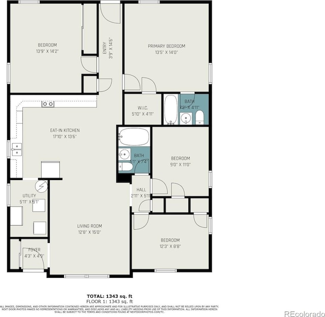 4545 Raritan St, Denver, CO 80211 - room layout