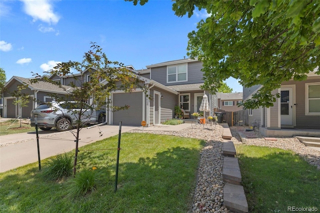 11062 Gaylord St, Northglenn, CO 80233 - view of front facade with concrete driveway, a front lawn, and an attached garage