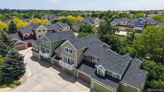 2560 Concord Cir, Lafayette, CO 80026 - aerial view of residential area featuring a tree filled landscape