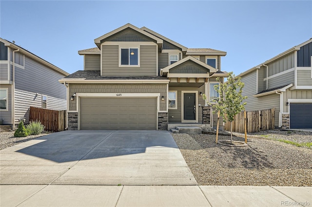 craftsman-style home with a garage