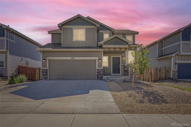 view of front of home featuring a garage