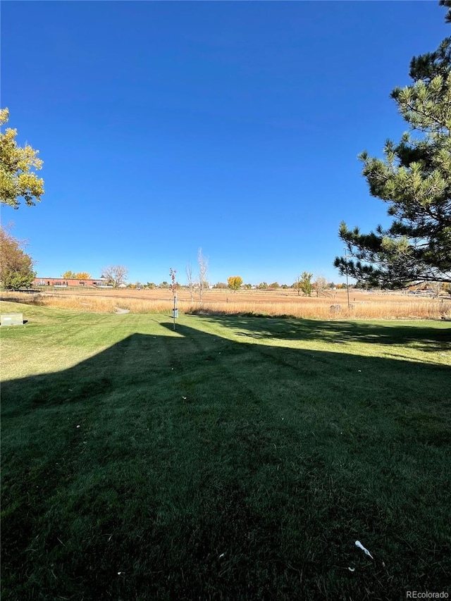 view of yard with a rural view