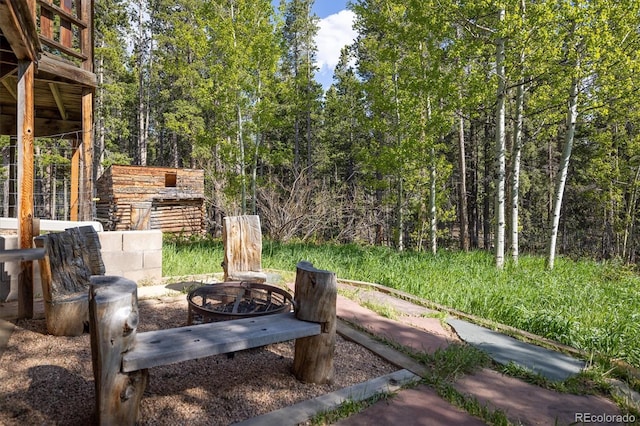 1194 Camp Eden Rd, Golden, CO 80403 - view of yard featuring a fire pit