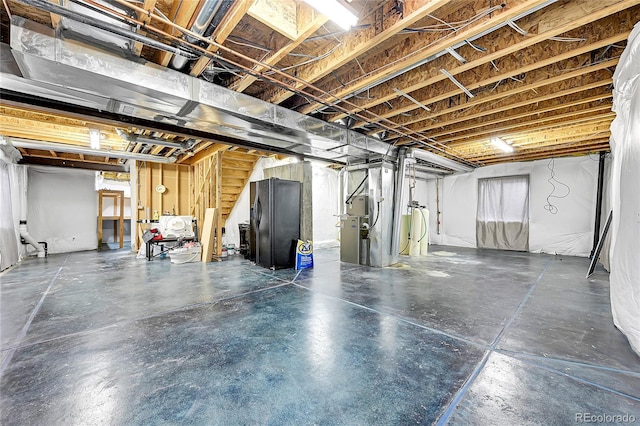 view of unfinished basement