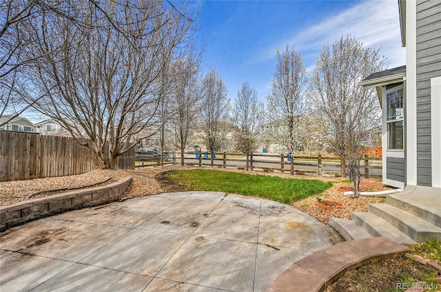 view of patio featuring fence private yard