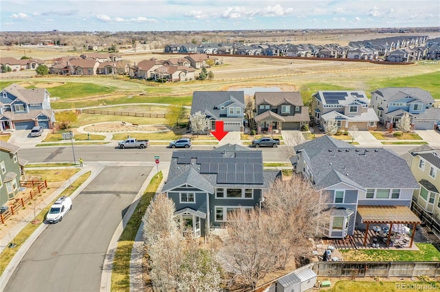 aerial view featuring a residential view