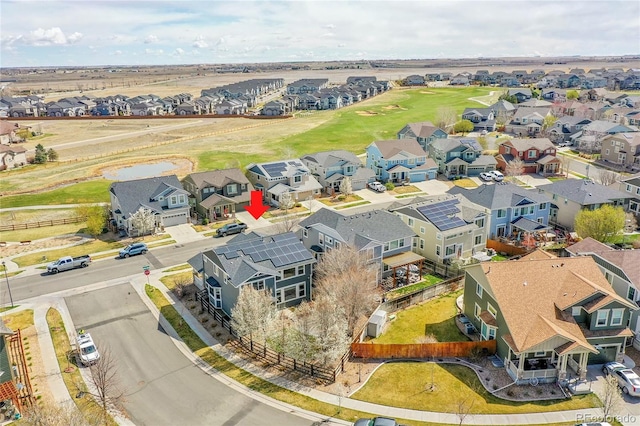 drone / aerial view with a residential view
