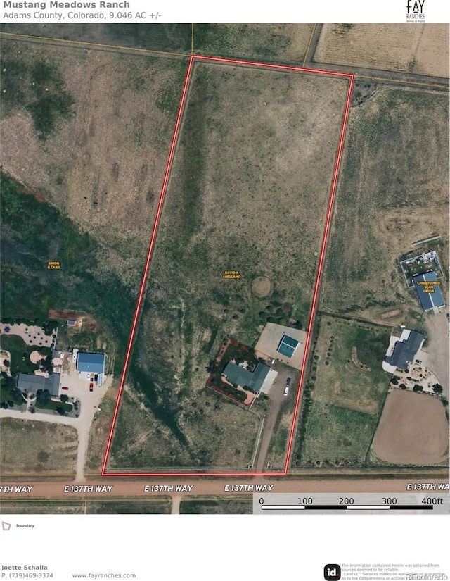 32501 E 137th Way, Brighton, CO 80603 - map / location featuring property parcel outlined
