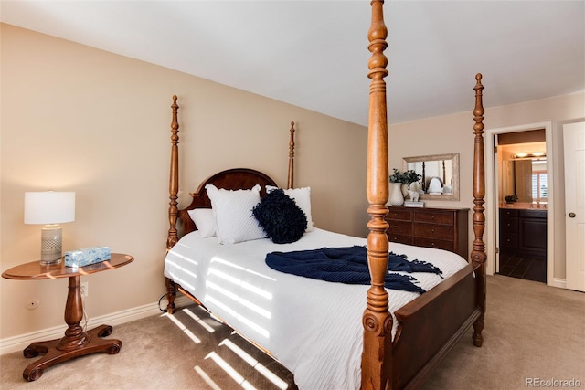 bedroom with carpet flooring and ensuite bathroom