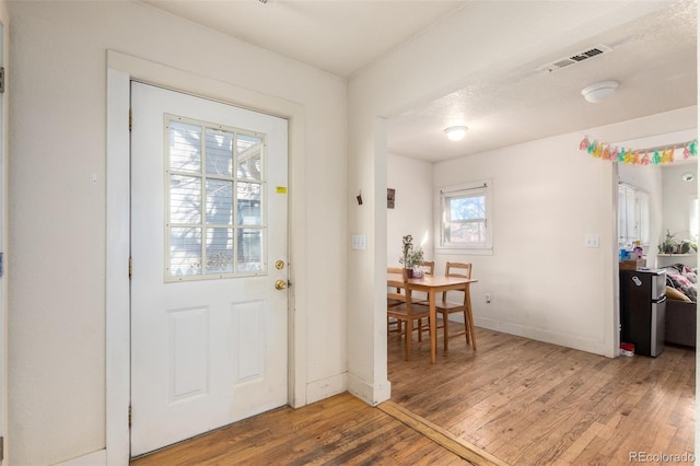 entrance foyer with hardwood / wood-style flooring and plenty of natural light