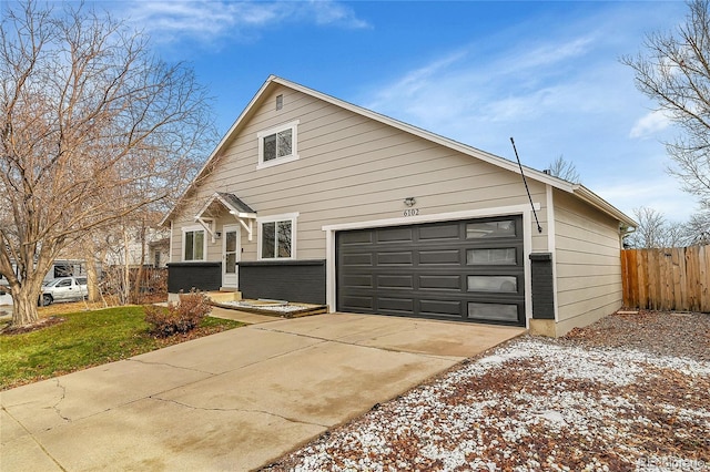 view of front of home with a garage