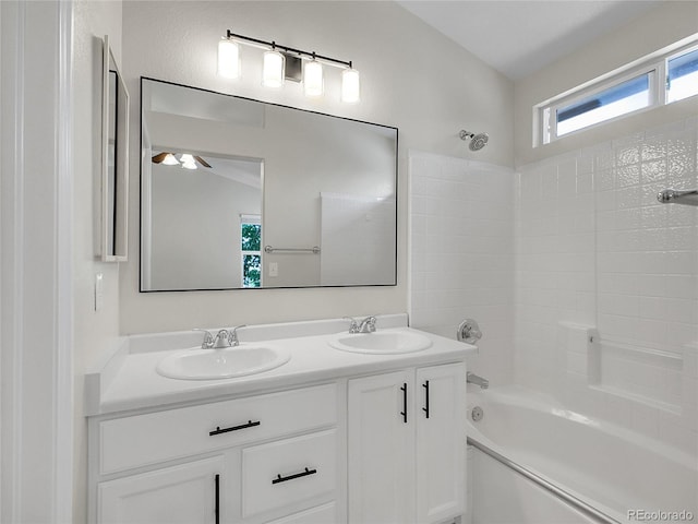 1288 S Beeler Ct, Denver, CO 80247 - bathroom with washtub / shower combination and double vanity