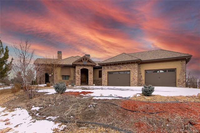 view of front of house featuring a garage