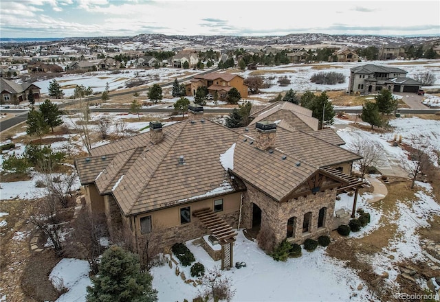 view of snowy aerial view