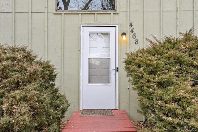 view of doorway to property