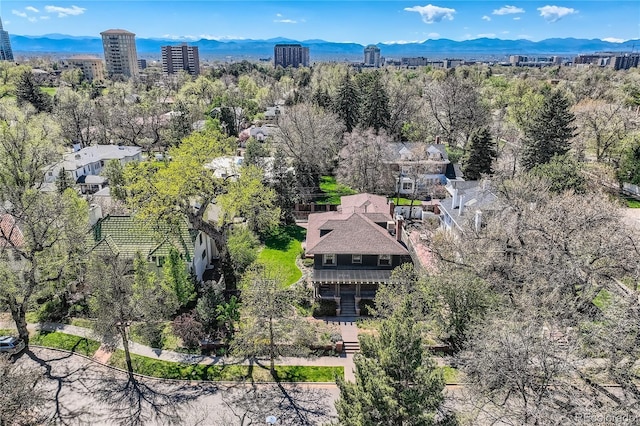 bird's eye view of a mountain backdrop