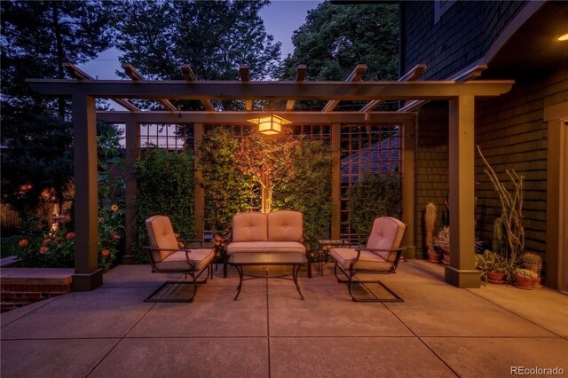 view of patio with an outdoor hangout area