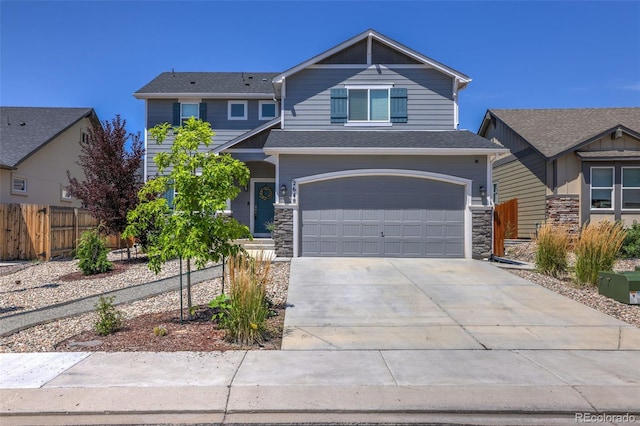 craftsman house featuring a garage