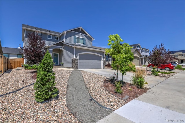 view of front of property featuring a garage