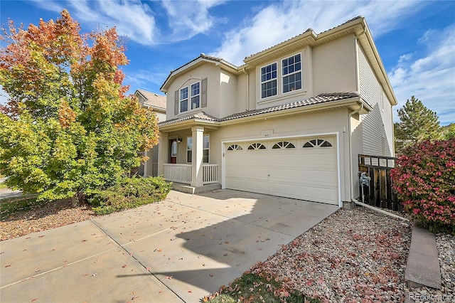 view of front of house with a garage