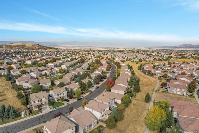 bird's eye view featuring a mountain view