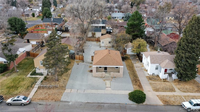 bird's eye view with a residential view