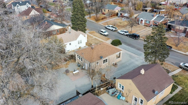 aerial view with a residential view