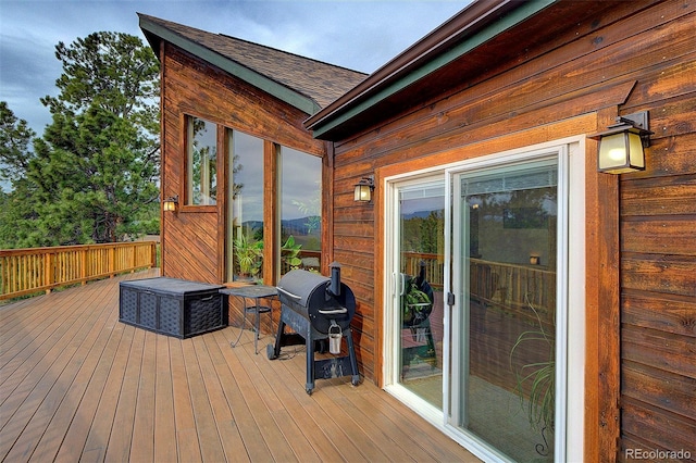 114 Star Ln, Bailey, CO 80421 - wooden terrace with area for grilling