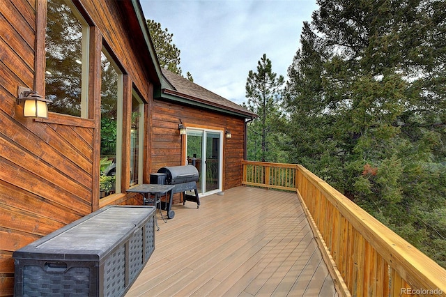 114 Star Ln, Bailey, CO 80421 - wooden terrace featuring grilling area