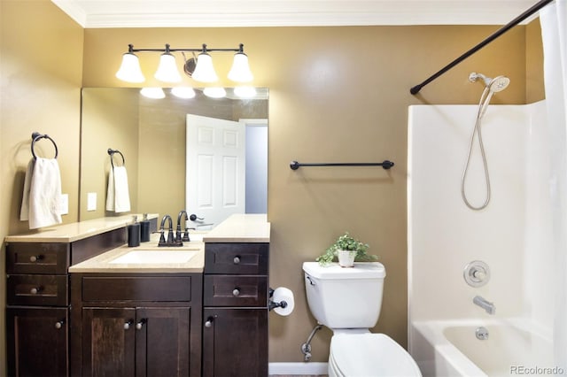 103 Aurelia St, Palmer Lake, CO 80133 - full bathroom featuring crown molding, vanity, and shower / bathtub combination