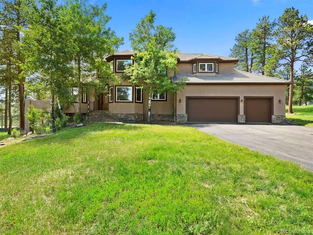 view of front of home with a front yard