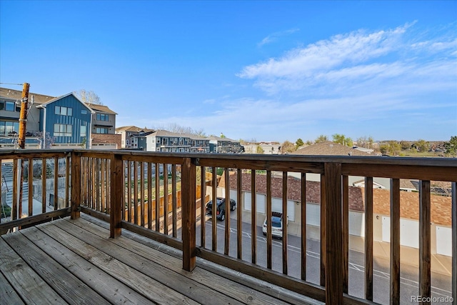 deck with a residential view