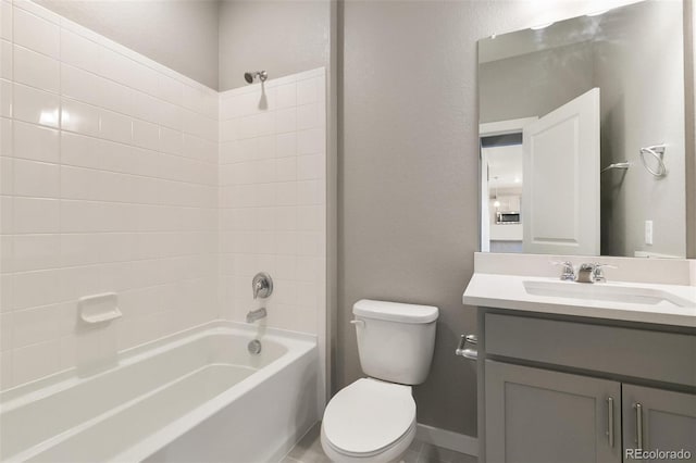 27746 E Byers Pl, Aurora, CO 80018 - bathroom with toilet, bathtub / shower combination, and vanity