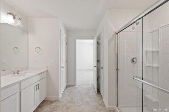 18126 Coppermallow Trl, Parker, CO 80134 - bathroom with vanity and a stall shower