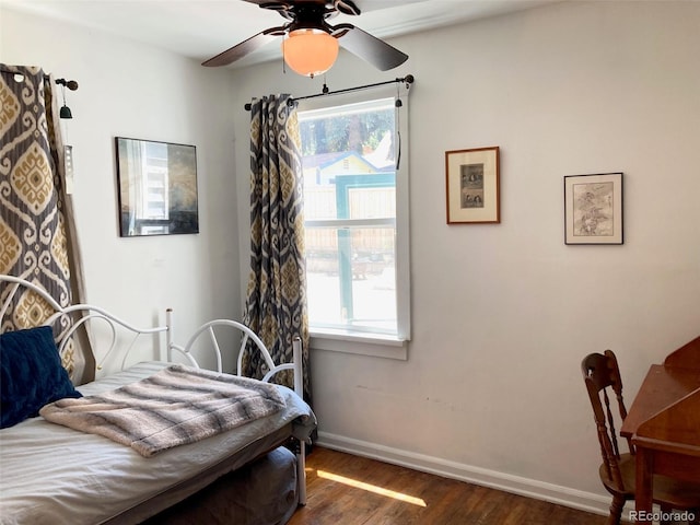 5350 Primrose Ln, Denver, CO 80221 - bedroom with wood finished floors and ceiling fan